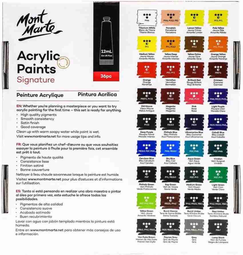 Levin Acrylic Paint Set 48 Colors 36ml, Suitable for Canvas,  Wood, MDF, Leather, Air-Dried Clay, Plaster, Cardboard, Paper and Crafts 