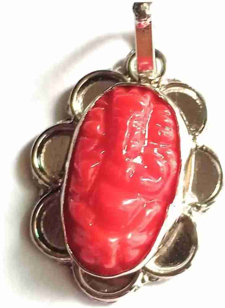 Red coral ganesha pendant sale