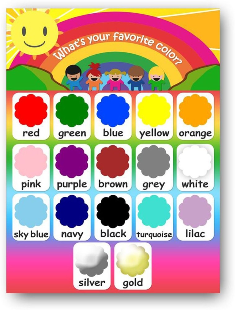 Choose the colour fun Chart for kids, Posters for Kids Learning,  Kindergarten, Nursery and Homeschooling