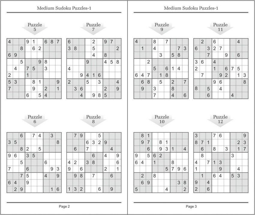 Best For Kids Set Of 4 Sudoku Puzzles Books, Medium Sudoku Puzzles-1 To 4: Buy  Best For Kids Set Of 4 Sudoku Puzzles Books