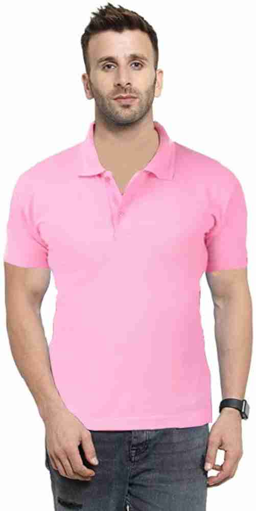 Worldwear Solid Men Polo Neck Reversible Pink T Shirt Buy
