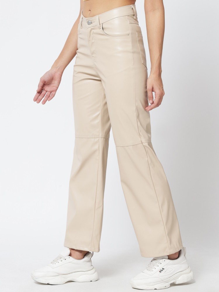 Buy AND Cream Straight Fit Pants for Women Online  Tata CLiQ