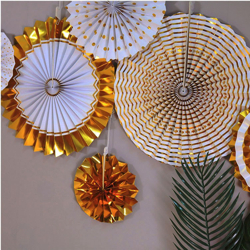 Shopperskart WALL DECORATION PAPER FAN SET Party Supplies Combo