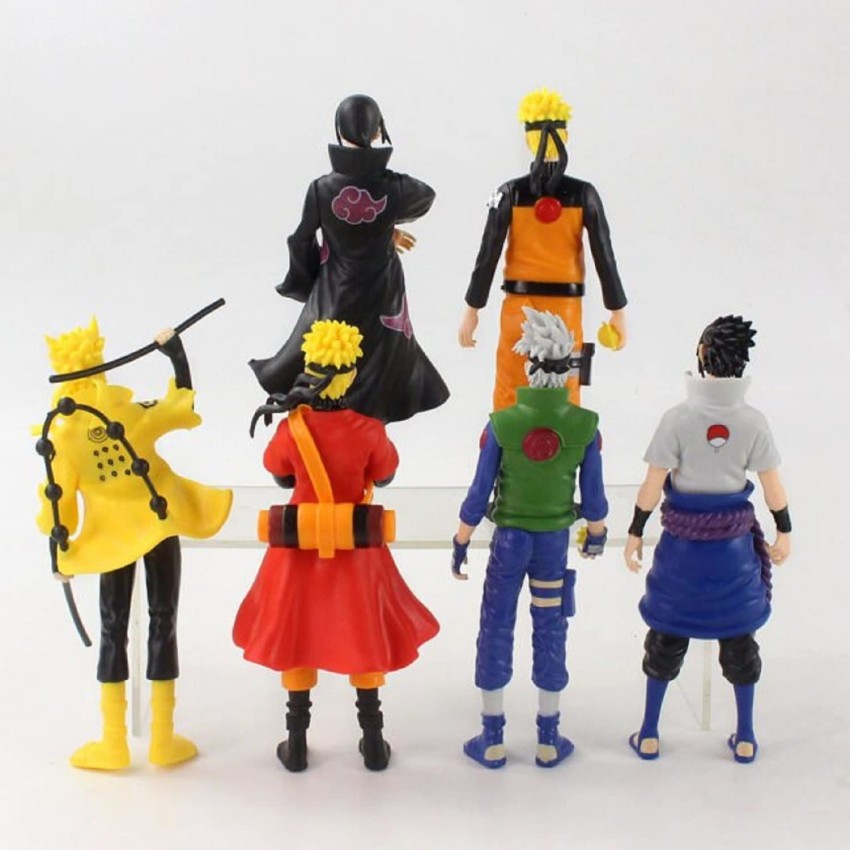 AUGEN Naruto Set of 6 H Action Figure Limited Edition for Car Dashboard,  Decoration, Cake, Office Desk & Study Table (18cm)(Pack of 6)