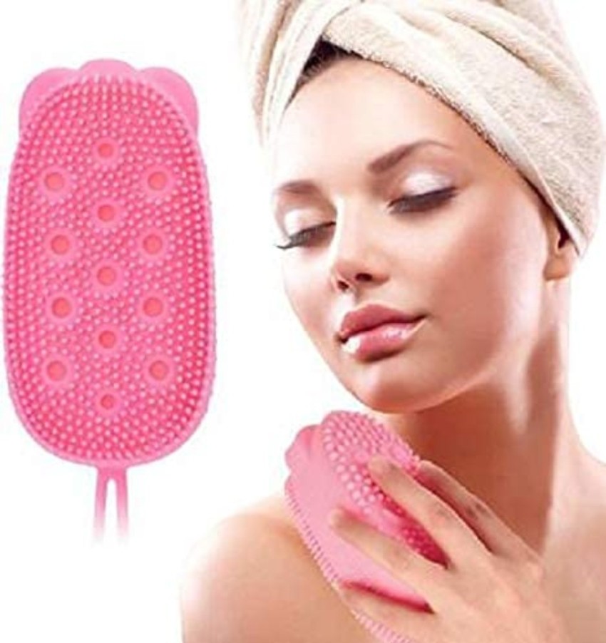 Body Bath Back Brush, Silicone Long Handle Double Sided Shower Brush With  Ultra Soft Bristles For Men And Women Back Massager Bath Accessories