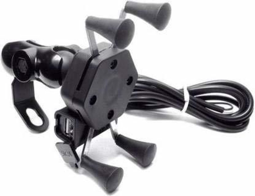 RKPSP Waterproof Premium Bike Mobile X Grip Holder With Charger
