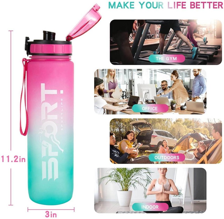 JYOTCREATION Motivational Water Bottle With Drinking water reminder For  Gym, Office, Sport 1000 ml Sipper - Buy JYOTCREATION Motivational Water  Bottle With Drinking water reminder For Gym, Office, Sport 1000 ml Sipper