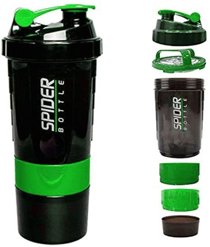 ASU Protein Shaker Bottles For Protein Mixes Spider Blender Bottle With  Stainless Steel Ball-500ML 2 Twist On Cups For Protein Organizer Gym Bottle  (BLACK) (WHITE) price in UAE,  UAE