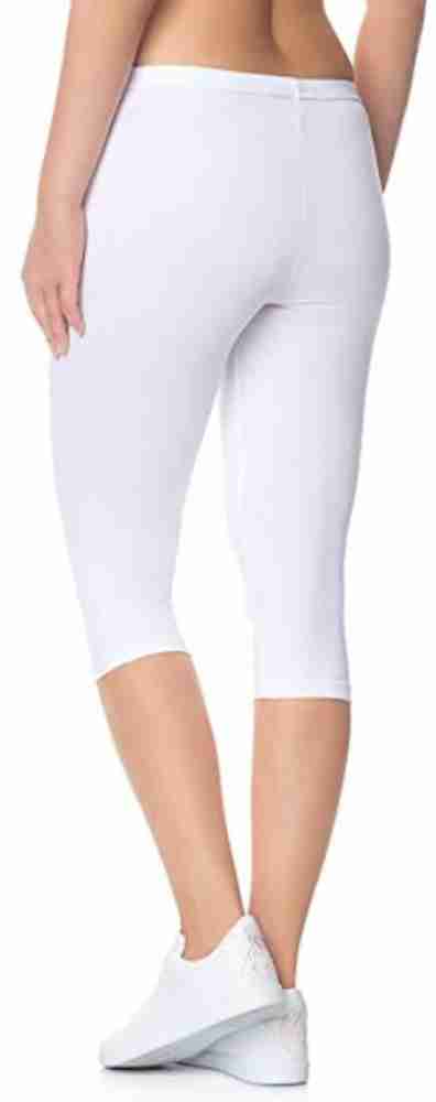 Finepants Women's Calf Length Capri Cropped Leggings Cotton Lycra
