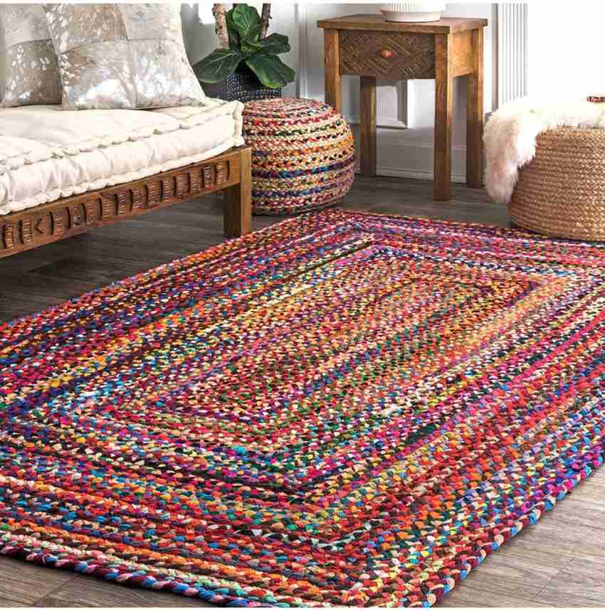 Rosalie Jute & Recycled Cotton Handloom Rug, 60 x 90cm, Cotton Handloom  Rugs, Rugs, Home Furnishings, Namaste Fair Trade