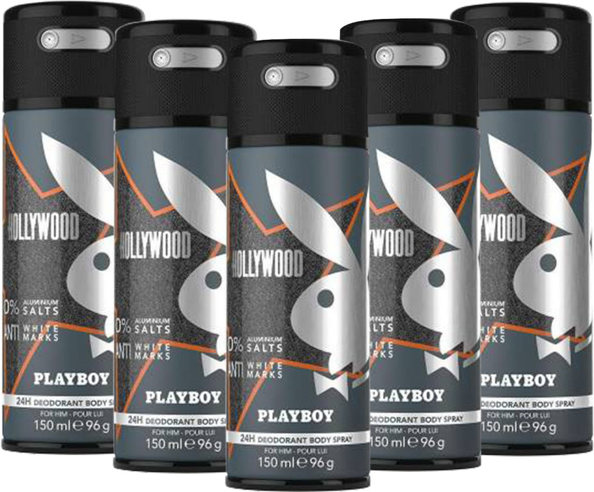 PLAYBOY Hollywood M Deodorant Spray 150ml Pack of 5 Deodorant