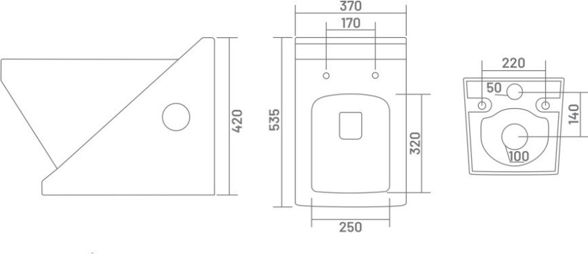 Inart Ceramic Wall Hung Or Wall Mounted Designer (clean Rim