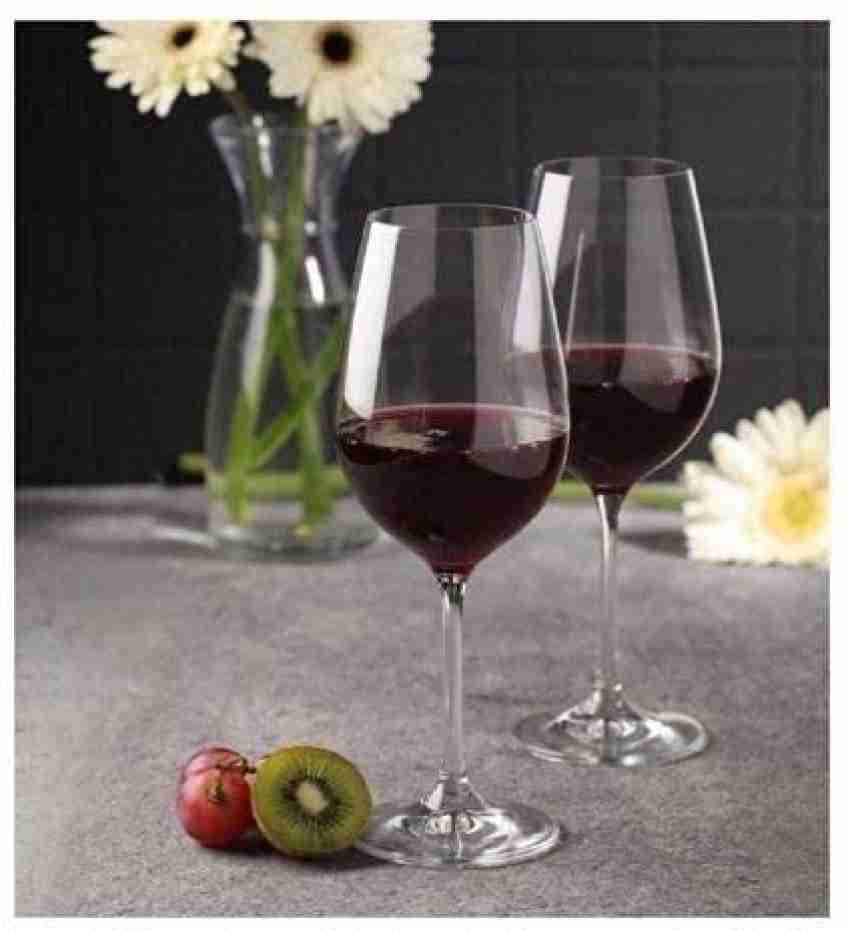 BINZO (Pack of 6) Big Burgundy 100% Crystal Wine Glass, Giant Size Glasses  for Red, White Wines, Long Stem Glasses Glass Set Wine Glass Price in India  - Buy BINZO (Pack of