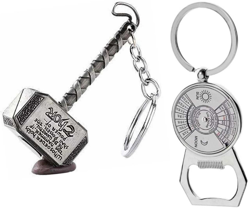 Blue Aura Combo Of Thor Hammer 50 Year Calender Keychain With