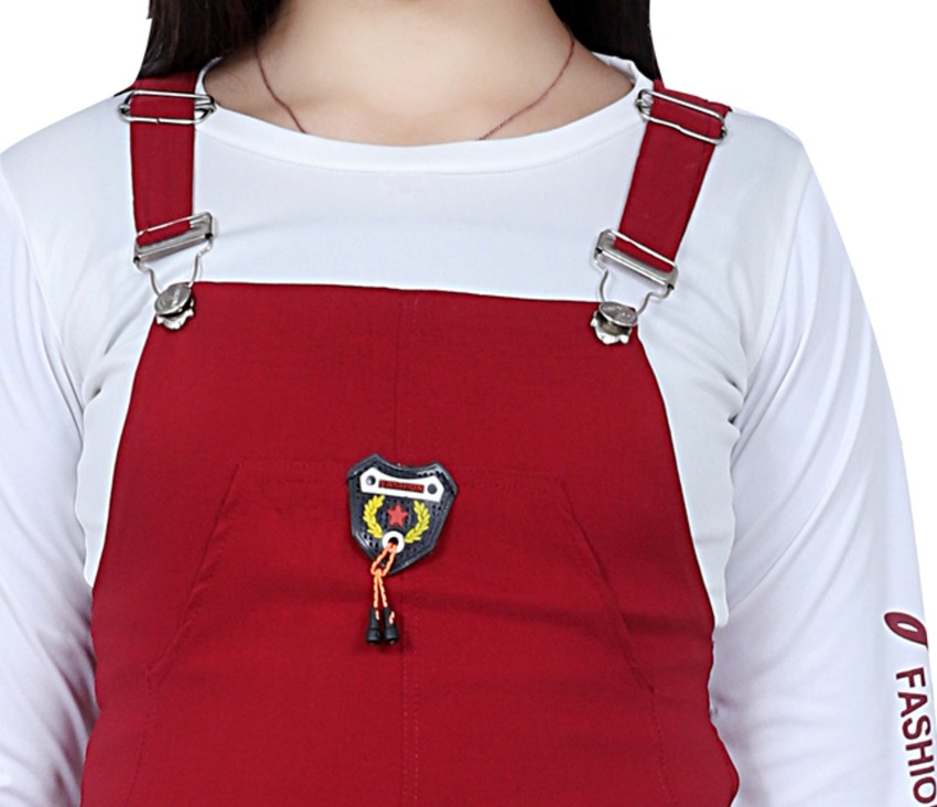 Maroon dungaree dress sale