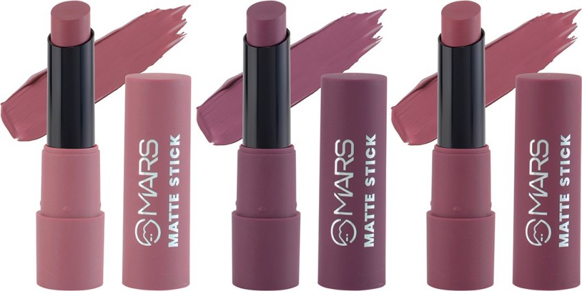 MARS 3 Plums Shades Matte Lipstick Set to Lift Up & Light Your Mood - Price in India, Buy MARS 3 Shades Matte Lipstick Set to Lift Up & Light Your