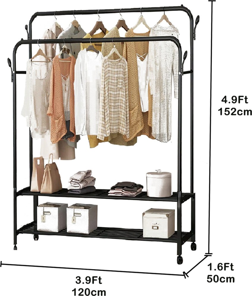 Lukzer 1PC Metal Garment Rack Multipurpose Clothes Rack with Bottom  Shelf/Coat Jacket Hanger for Home Bedroom Storage Organizer Unique Display  Stand