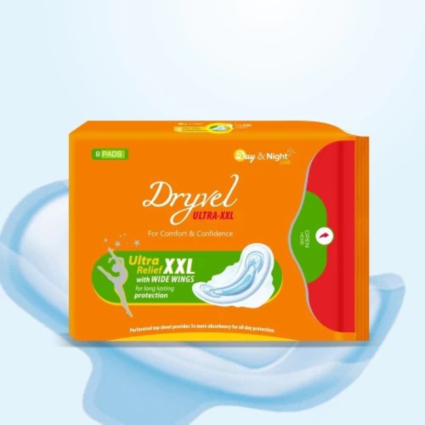 Leeford DRYVEL SANITARY NAPKINS, ULTRA-XXL, RASH FREE & TOXIN FREE PADS 8  PCS Sanitary Pad, Buy Women Hygiene products online in India