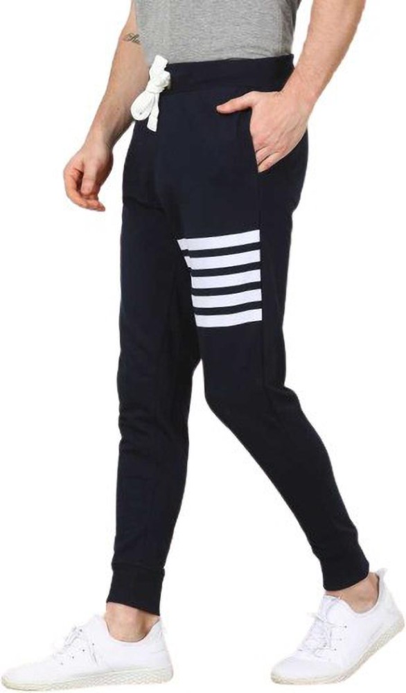 Hangers & Hooks Striped Men Dark Blue Track Pants - Buy Hangers & Hooks Striped  Men Dark Blue Track Pants Online at Best Prices in India