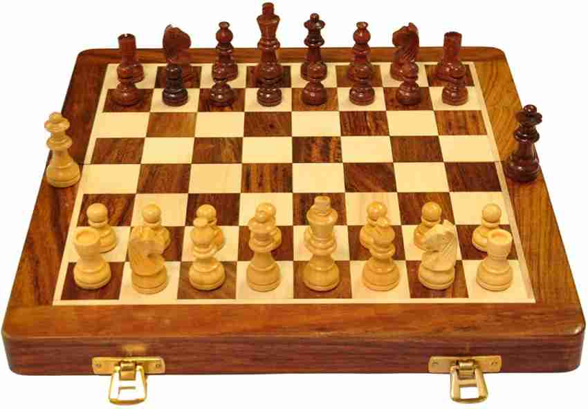 Swakala Wooden Chess Board, Pocket Friendly, NON MAGNETIC