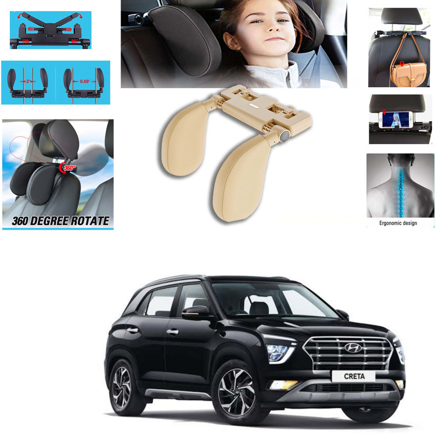 Gadiparts Car Neck Rest Pain Relief Beige Head Rest For Creta