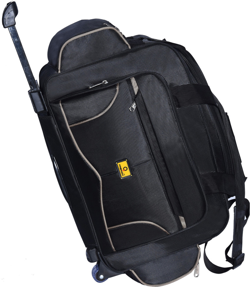 Fashion Expandable Trendy Luggage Trolley Bag 60CM Stylish Black with Beige Tipping Duffel With Wheels Strolley Black With Beige Tipping Price in India Flipkart
