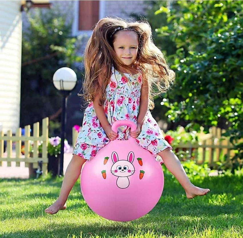 Buyab factory Large size Hopper Ball for Kids Ages 3 6 Hippity Hop Ball Hopping Ball Bouncy Ball with Handles Sit Bounce Kangaroo Bouncer Jumping Ball for kids Inflatable Hoppers Bouncer