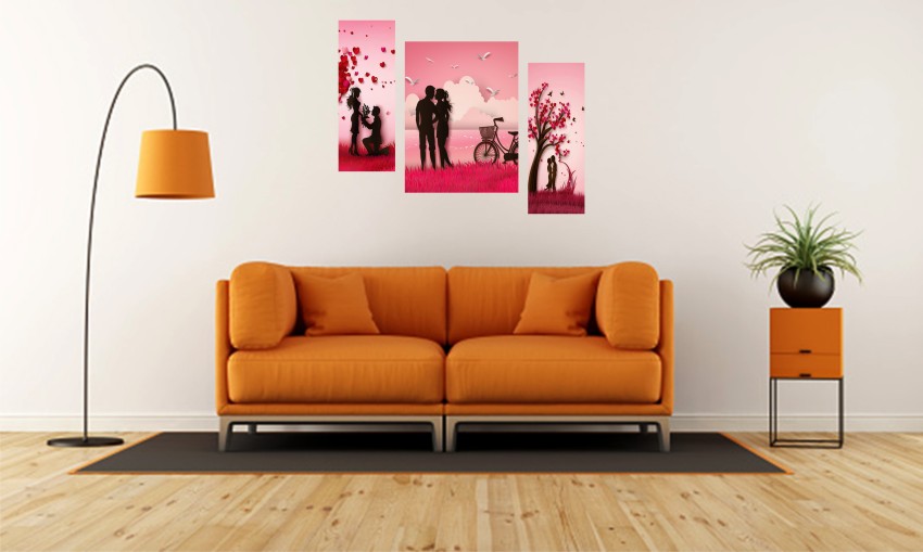 Janki Modern Art Boy and Girl Love 3 Piece Set of 3 MDF Wall Painting  Digital Reprint 12 inch x 18 inch Painting Price in India - Buy Janki  Modern Art Boy