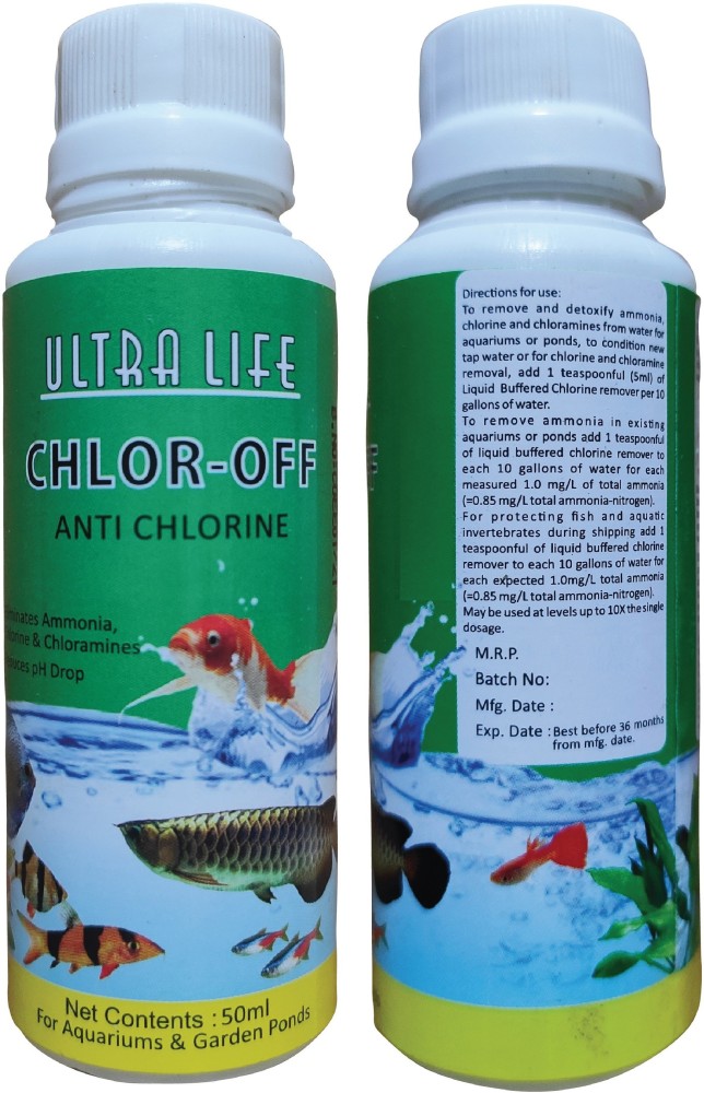 TAIYO Fish medicine for aquarium/pond Chlorine Off Pack of 4 x 50