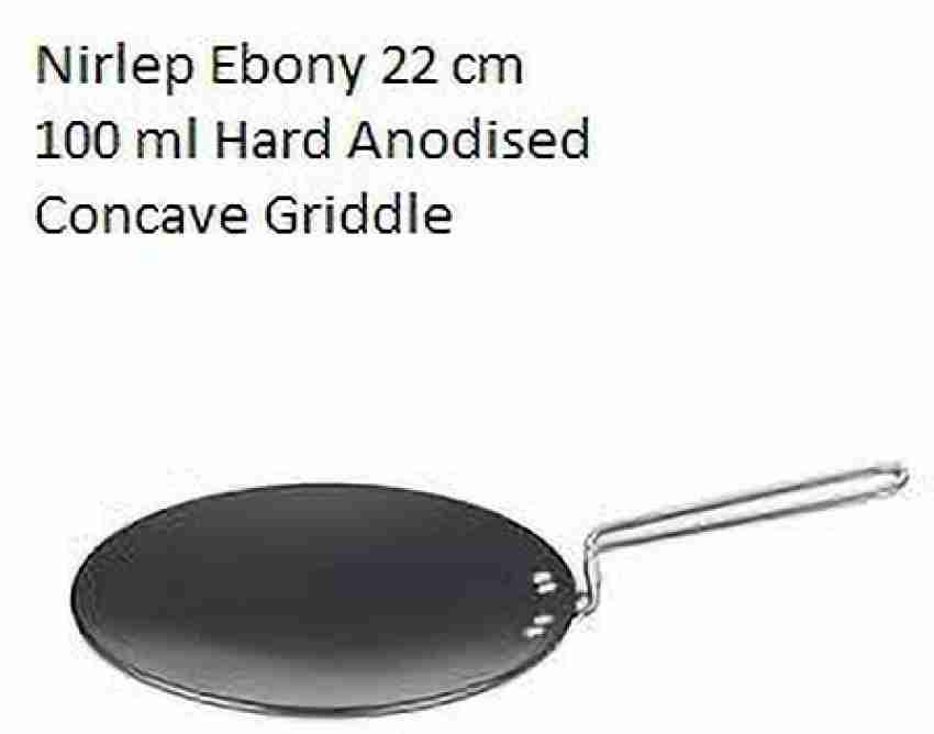 Ebony Non-Stick Dosa Tawa Griddle Pan 26.5 cm with Wooden Handle, Black