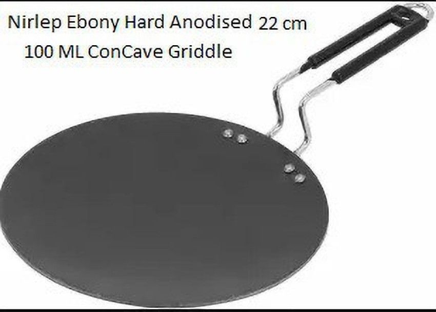 Ebony Non-Stick Dosa Tawa Griddle Pan 26.5 cm with Wooden Handle, Black