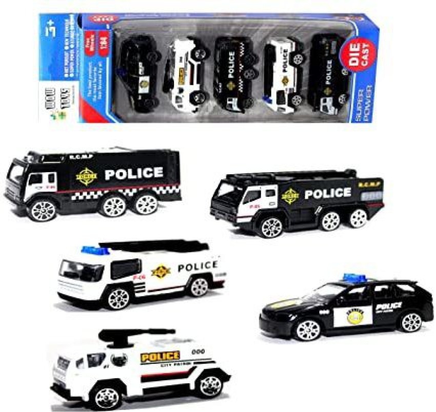A Set Of 4 Durable Alloy-Made Toy Vehicles Including Police Car, Great Desktop  Decor & Dream For Boys Who Love Police Cars