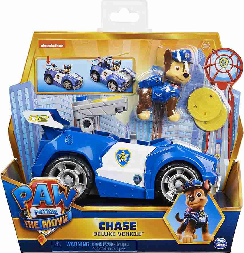 PAW PATROL Chase s Deluxe Movie Transforming Toy Car with Collectible Action Figure Toys