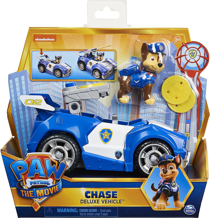 PAW PATROL Chase s Deluxe Movie Transforming Toy Car with Collectible Action Figure Toys Chase s Deluxe Movie Transforming Toy Car with Collectible Action Figure Toys Buy Action Toy Figure toys in