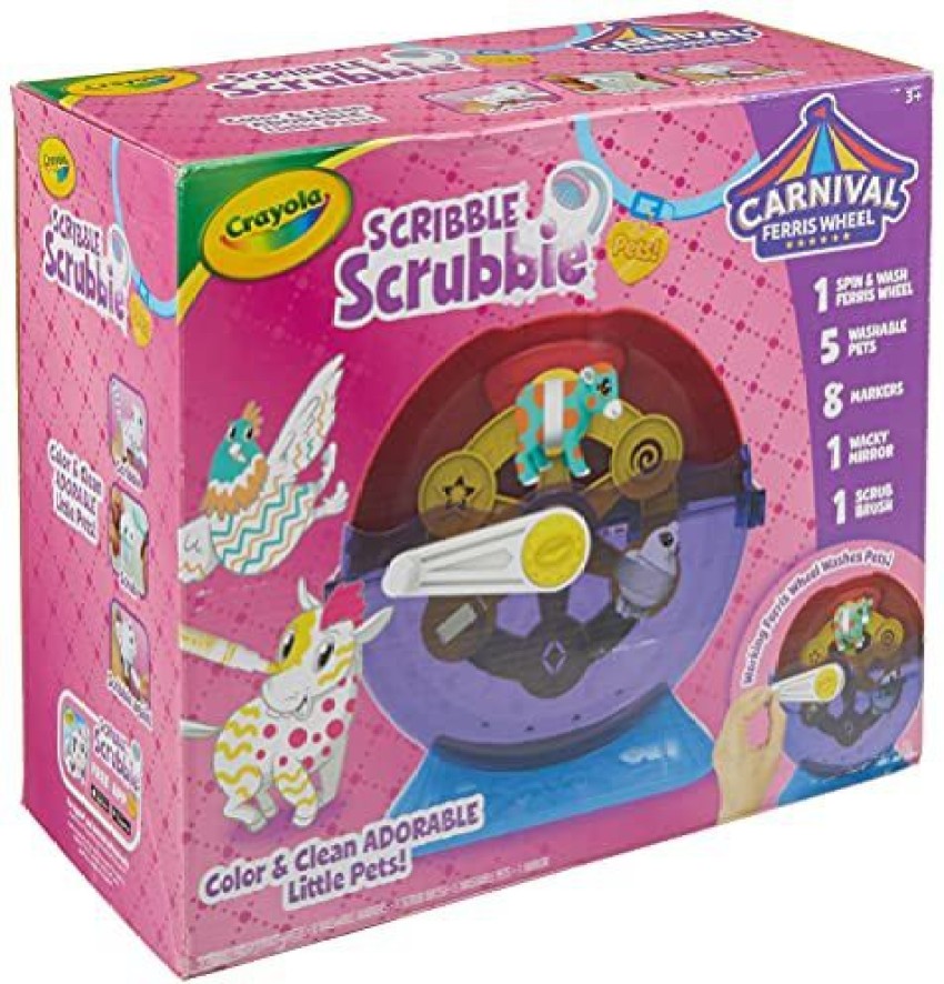 CRAYOLA Scribble Scrubbie Pets Carnival Playset, Gifts for Kids