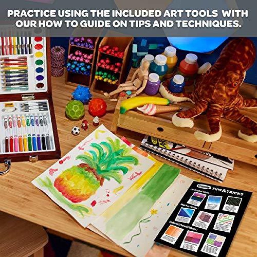 Crayola Wooden Art Set, Over 75 Pieces, Gift for Kids, 8, 9, 10