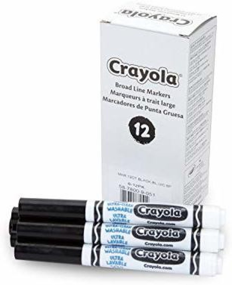 CRAYOLA Black Washable Markers, Broad Line Markers, 12 Count - Black  Washable Markers, Broad Line Markers, 12 Count . shop for CRAYOLA products  in India.