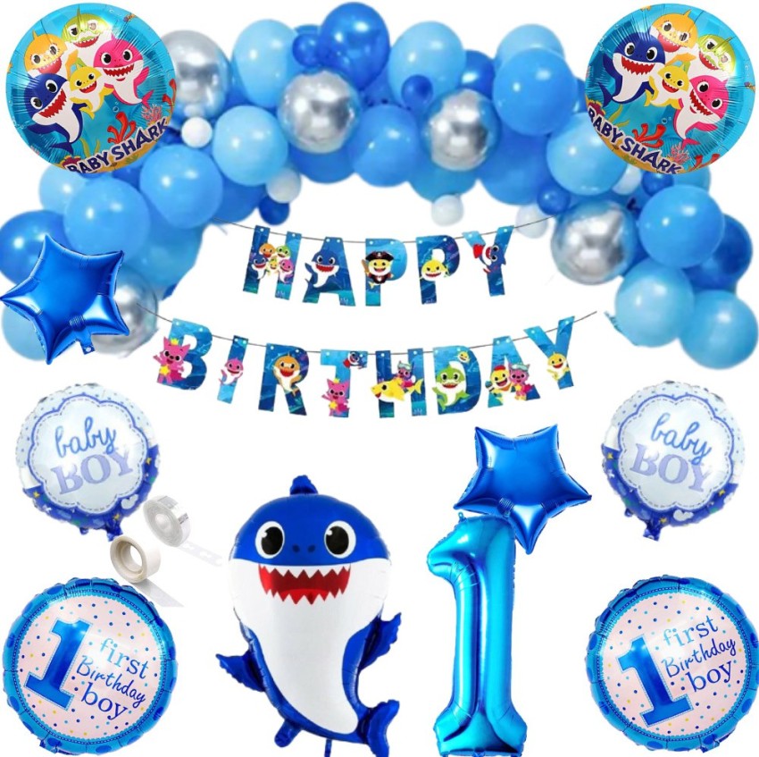 FLICK IN 1st Birthday Decoration for Boys Theme Baby Shark First Year  Birthday Decoration Price in India - Buy FLICK IN 1st Birthday Decoration  for Boys Theme Baby Shark First Year Birthday