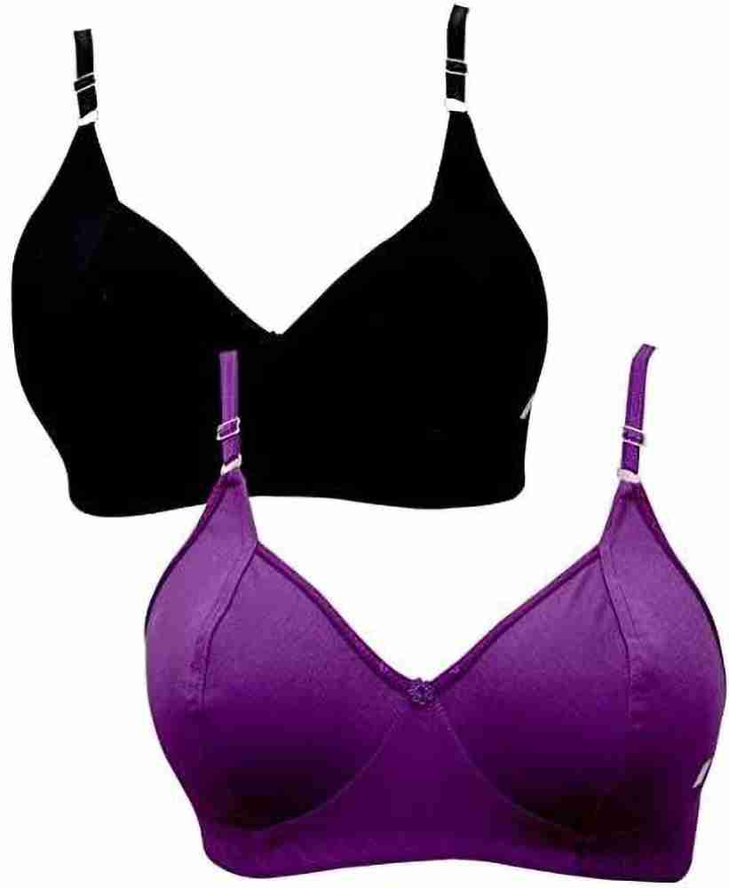 Buy EVAARA Pink, Black, Purple Cotton Blend Women's Bra 40A PACK OF 3  Online at Best Prices in India - JioMart.