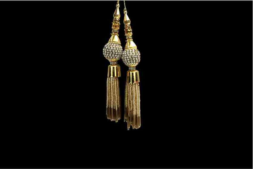 Gold Zircon Ball blouse latkan, Purse hangings, home décor, Bollywood,  Indian, sari, tassel, jhumer, tassel 2 Pair (4 PCS)box51 r2LMSH3