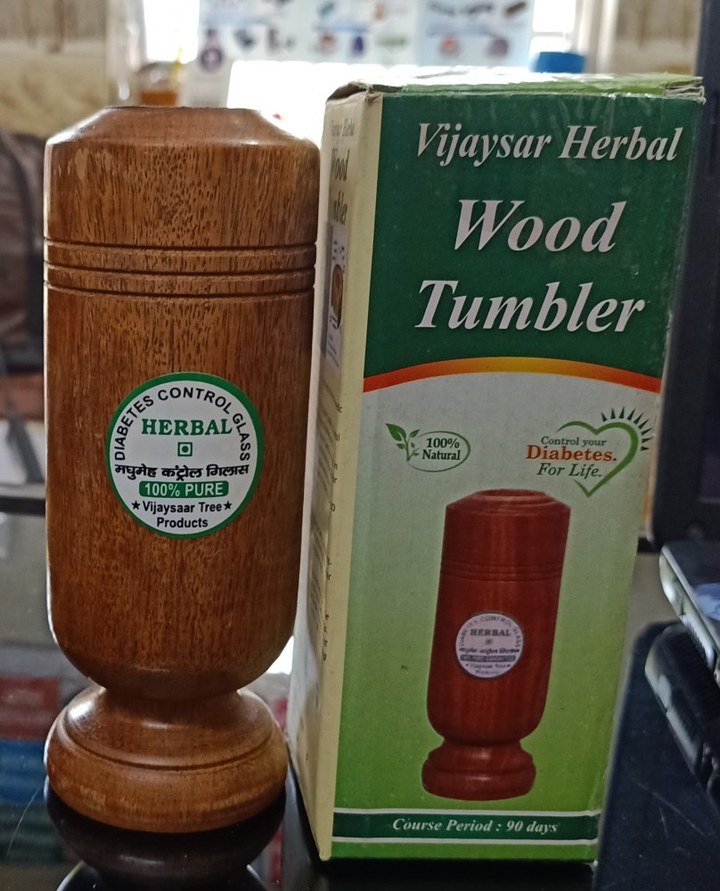 VIJAYSAR Wooden Herbal Glass Tumbler 60 ml Ayurveda Wood Glass For Health  Care