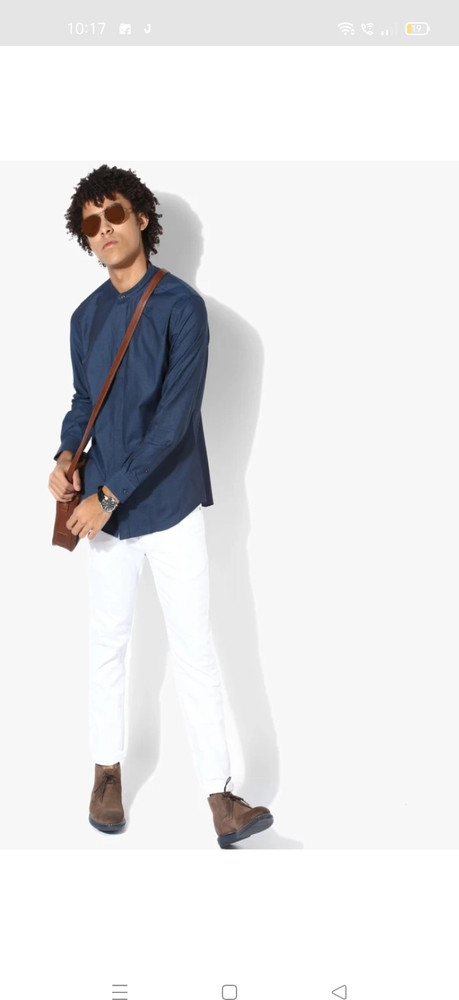Smart casual white jeans clearance