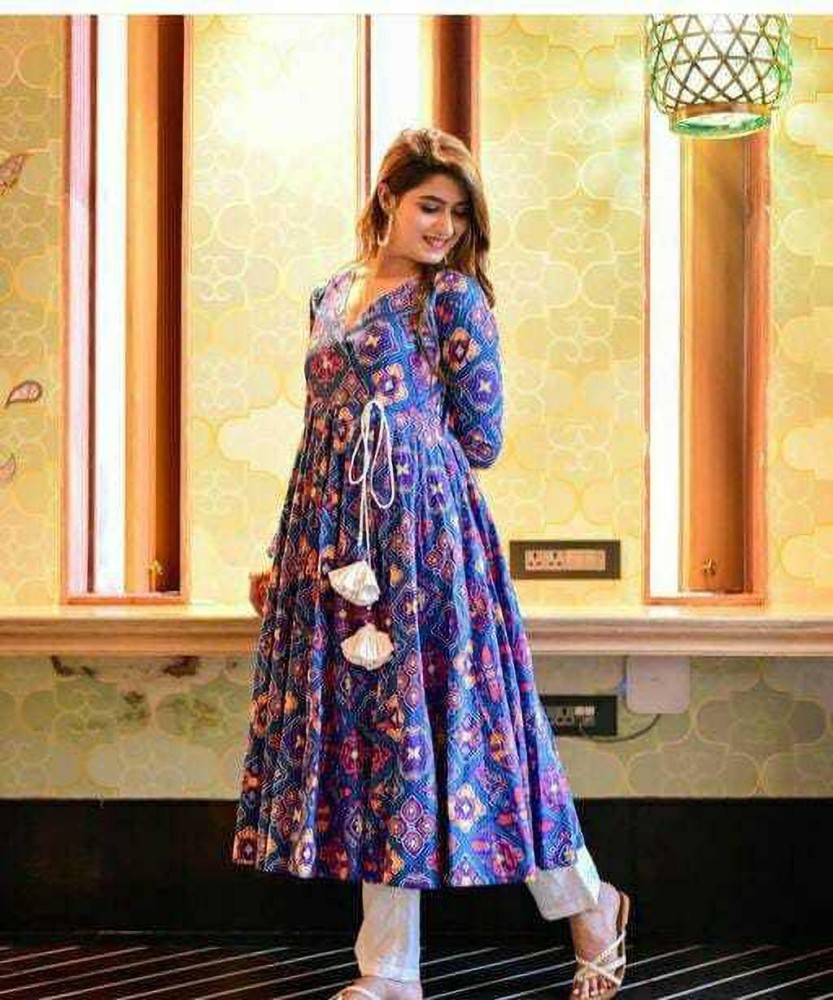 Anarkali printed kurti best sale