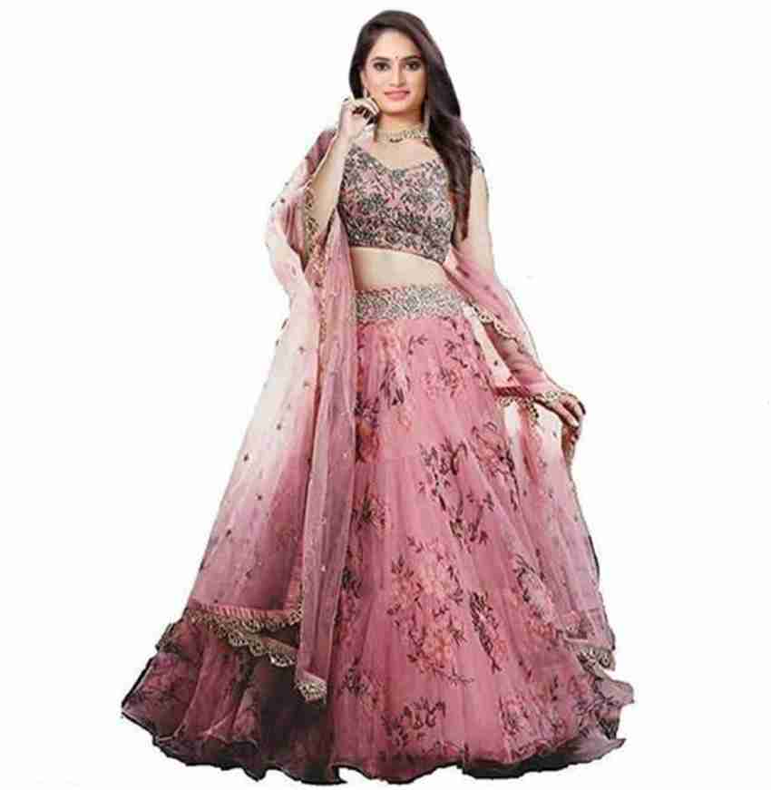 KYNREM Digital Print Semi Stitched Lehenga Choli