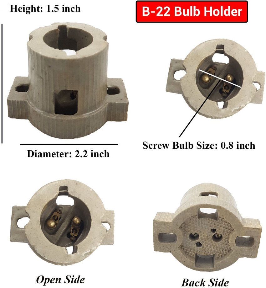 Venus Aqua B 22 Ceramic Base Holder Two Slot Bulb Holder 200W