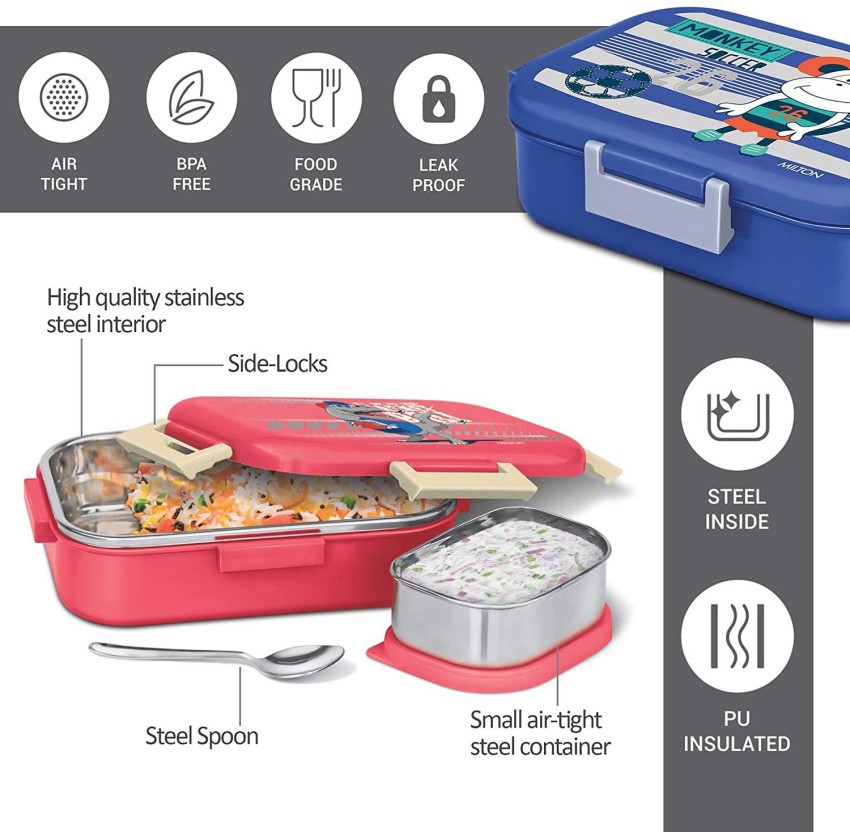 Milton Legend4 Insulated Thermo Steel Tiffin Lunch Box 