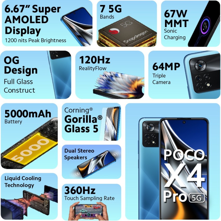 Xiaomi Pocophone Poco X4 Pro 5G (108 Mpx) Dual SIM 128 GB laser black 6 GB