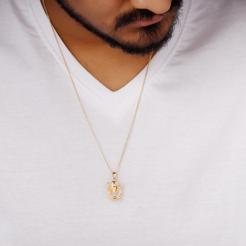 GIVA Sterling silver Golden Ganpati Pendant With Link Chain For Mens Rhodium Zircon Sterling Silver Pendant Price in India Buy GIVA Sterling silver Golden Ganpati Pendant With Link Chain For Mens