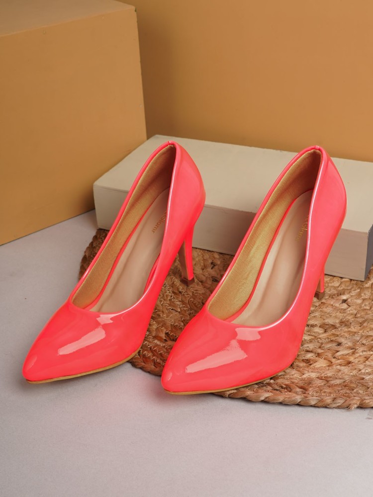 Neon pink chunky online heels