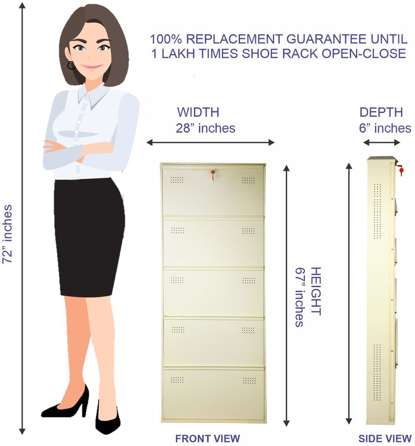 Laxmi kapat Wall Mounted Metal Shoe Rack for home and office with